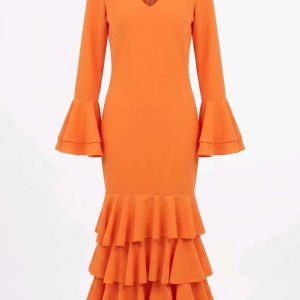 Traje flamenca (amapola) Naranja TALLA1 -36 A 40-