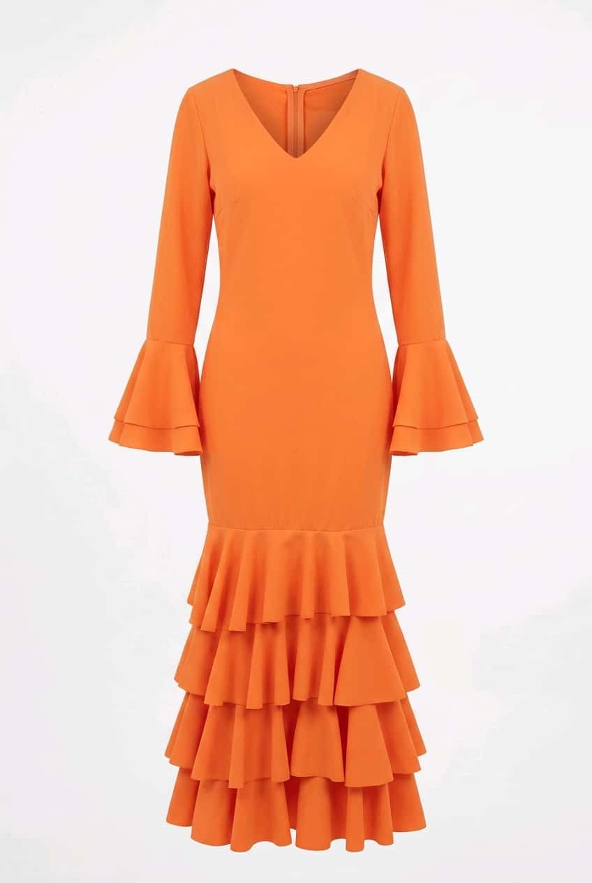 Traje flamenca (amapola) Naranja TALLA1 -36 A 40-