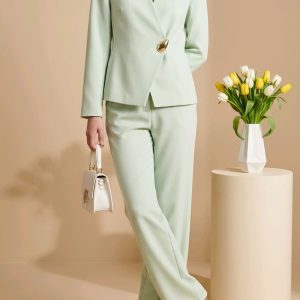 Traje de Chaqueta Verde Agua para Mujer
