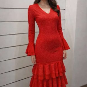 Traje de flamenca rojo pasión (A tu aire)